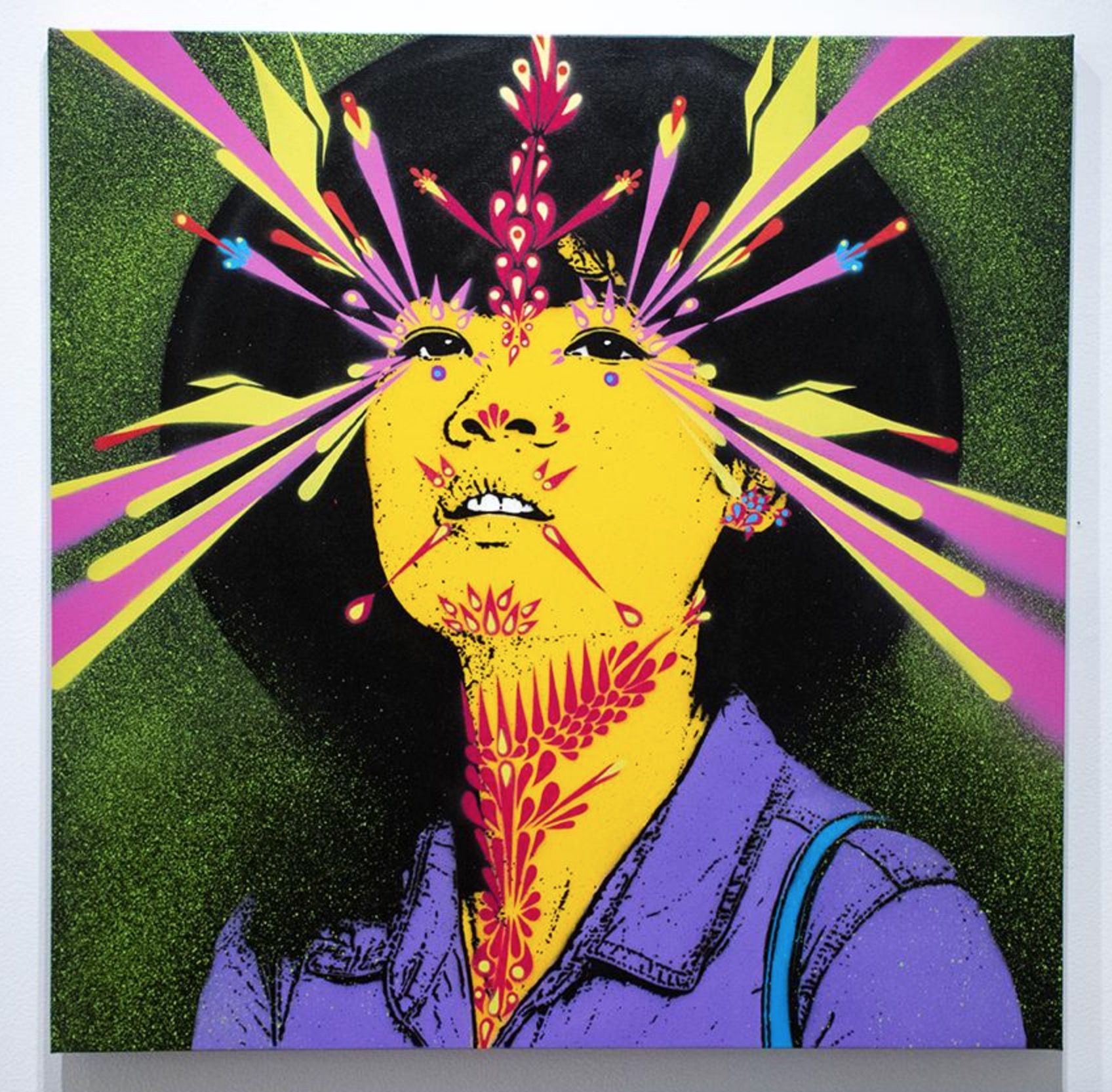 "Xi’an Woman,” 2019. Spraypaint on canvas. 30 x 30 in., 76 x 76 cm.